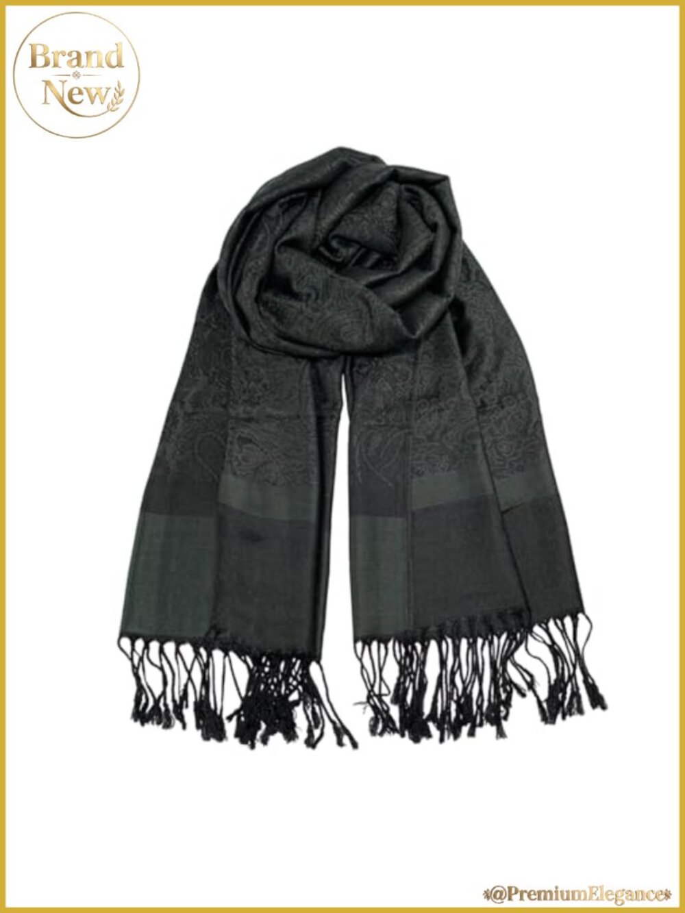 Viscose Cotton Silk Pashmina Shawl Wrap Reversible Jacquard Fringe